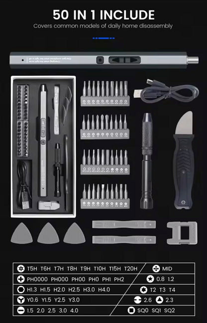 50-in-1 Cordless Precision Magnetic Electric Screwdriver Set