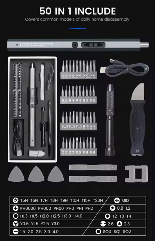 50-in-1 Cordless Precision Magnetic Electric Screwdriver Set