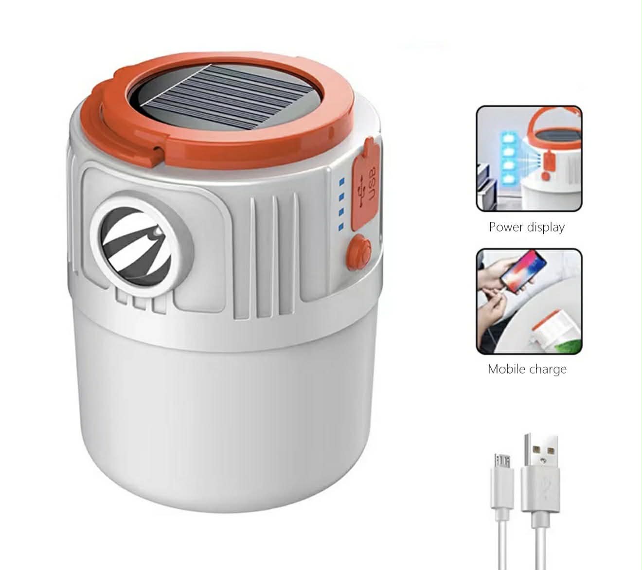 HS-V66-1 Solar Camping Lamp Rechargeable W/Hook