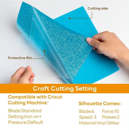 HTVRONT Glitter Heat Transfer Vinyl - 13 Sheets 12" x 10"