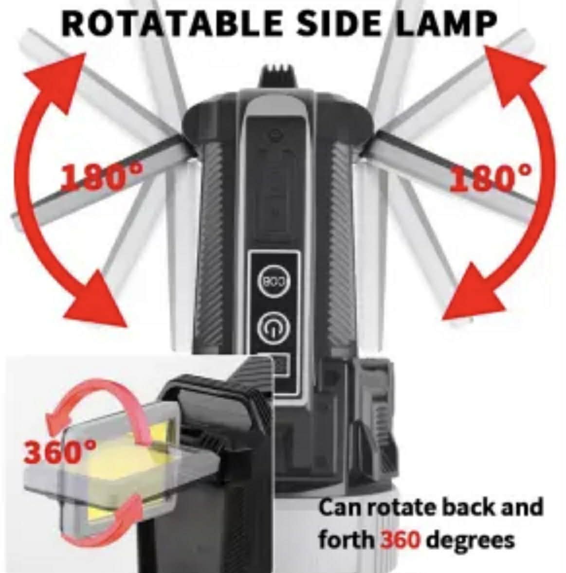 Dual-Light Pro Hand Lantern 3*LED+2*COB Telescopic Floodlights