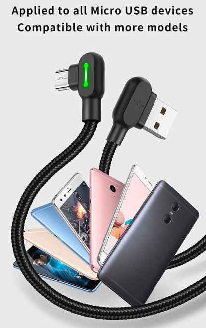 2PK Mcdodo CA-5772 USB A to Micro-USB 90° Charging & Data Transfer Cable W/Lights
