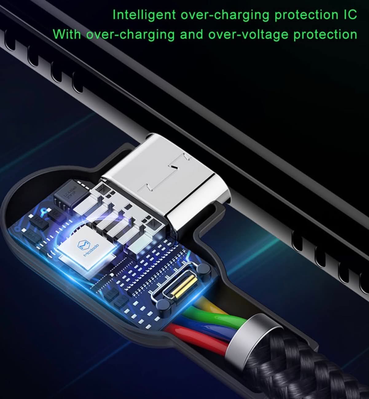 2PK Mcdodo CA-5772 USB A to Micro-USB 90° Charging & Data Transfer Cable W/Lights