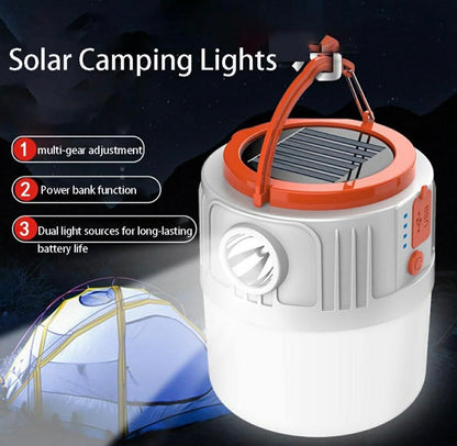 HS-V66-1 Solar Camping Lamp Rechargeable W/Hook
