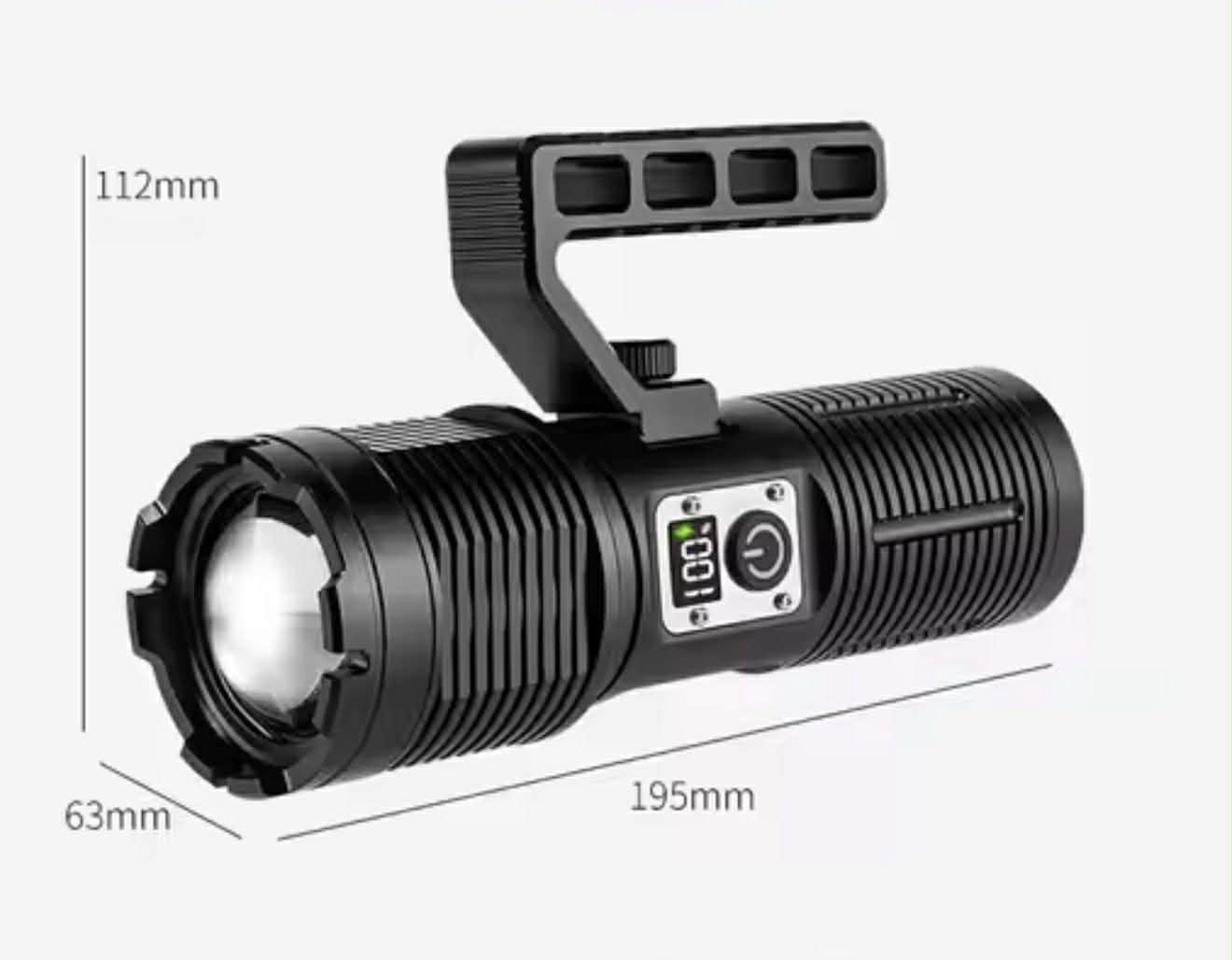 Dual Head LED Searchlight Zoomable W/Detachable Handle
