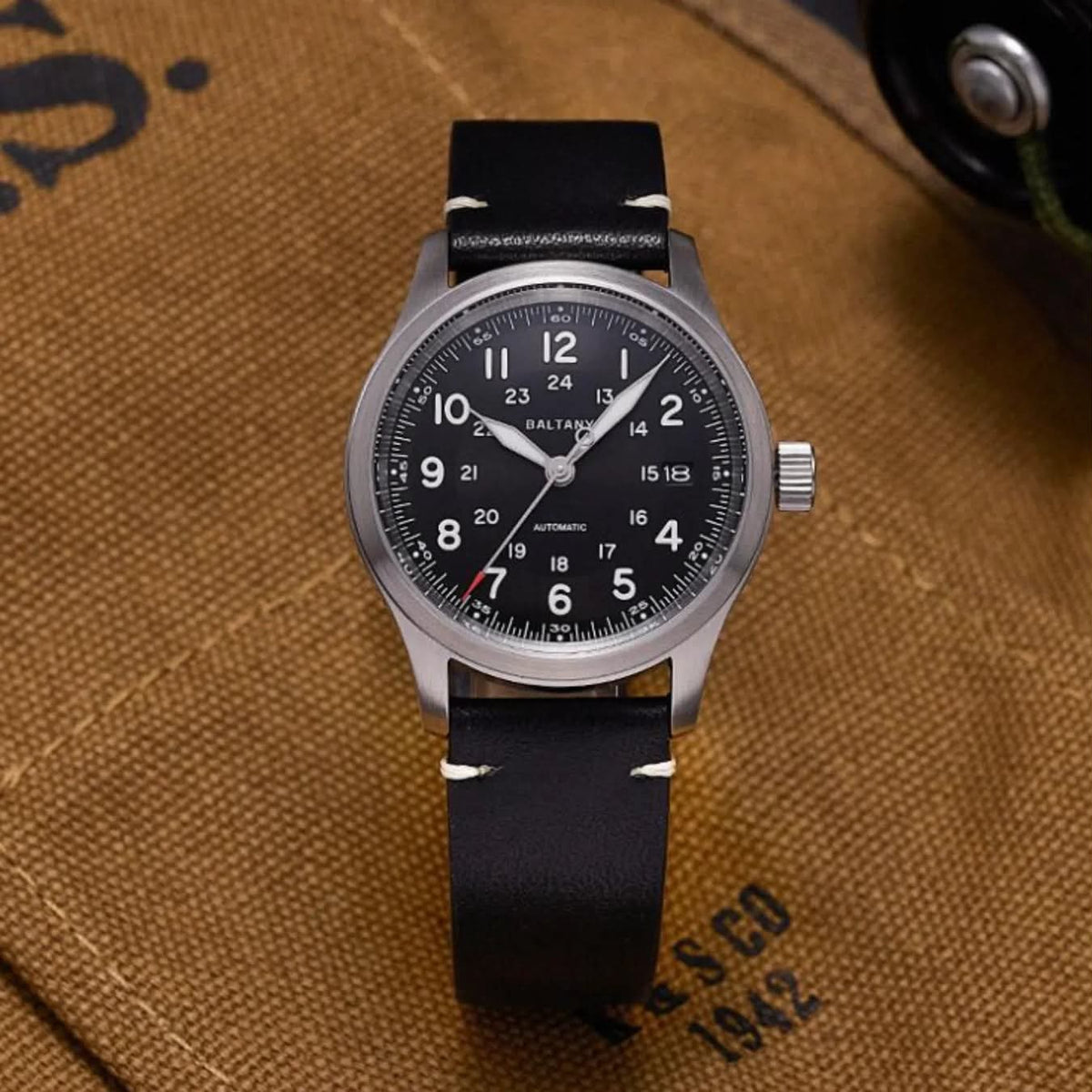 BALTANY S2049 Automatic 39mm Calendar Field Watch