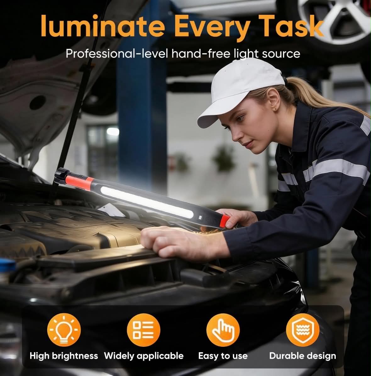 Magnetic COB Work Light LED Underhood Work Lamp W/Hooks | ZJ-8905