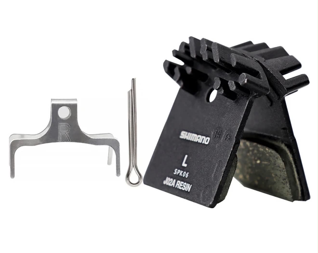 SHIMANO J02A Resin Disc Brake Pads & Spring (W/Fin) | XTR, XT, SLX, ALFINE