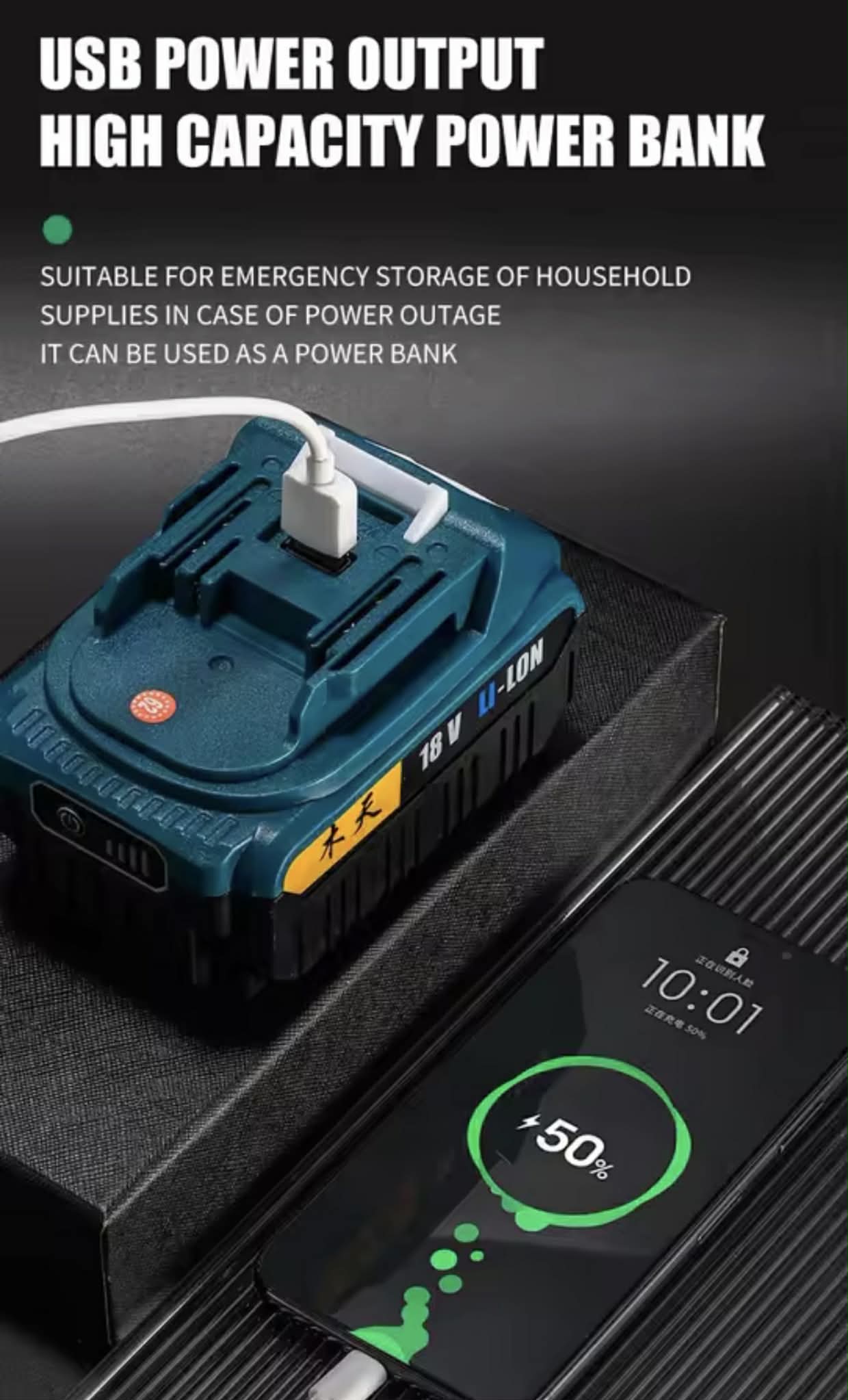 F046 Violent Fan Handheld Blower W/18V Battery Pack | Makita Battery Compatible