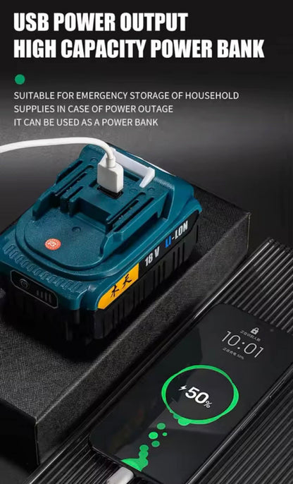 F046 Violent Fan Handheld Blower W/18V Battery Pack | Makita Battery Compatible