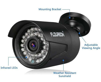 FLOUREON 8CH Security Surveillance DVR System + 4 Pack CCTV Camera W/1TB HDD