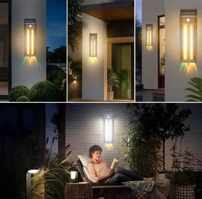 Solar Sensor Wall Lamp + Bottom Ambient Light W/Hanging Hook | HW 668-2