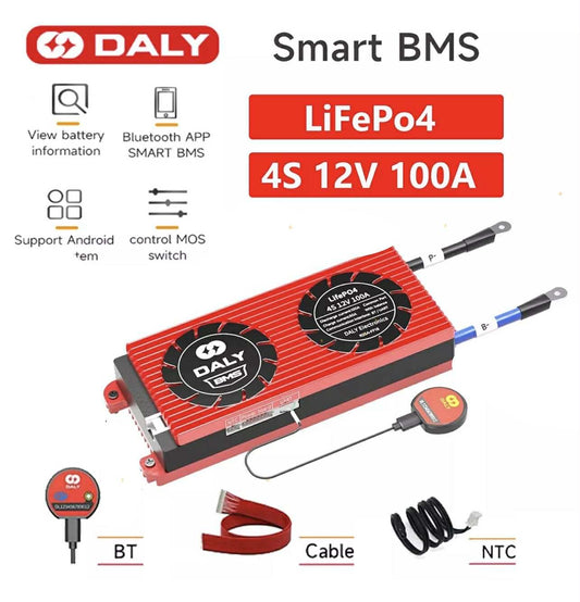 DALY Smart BMS LiFePo4 4S 12V 100A W/UART+BT