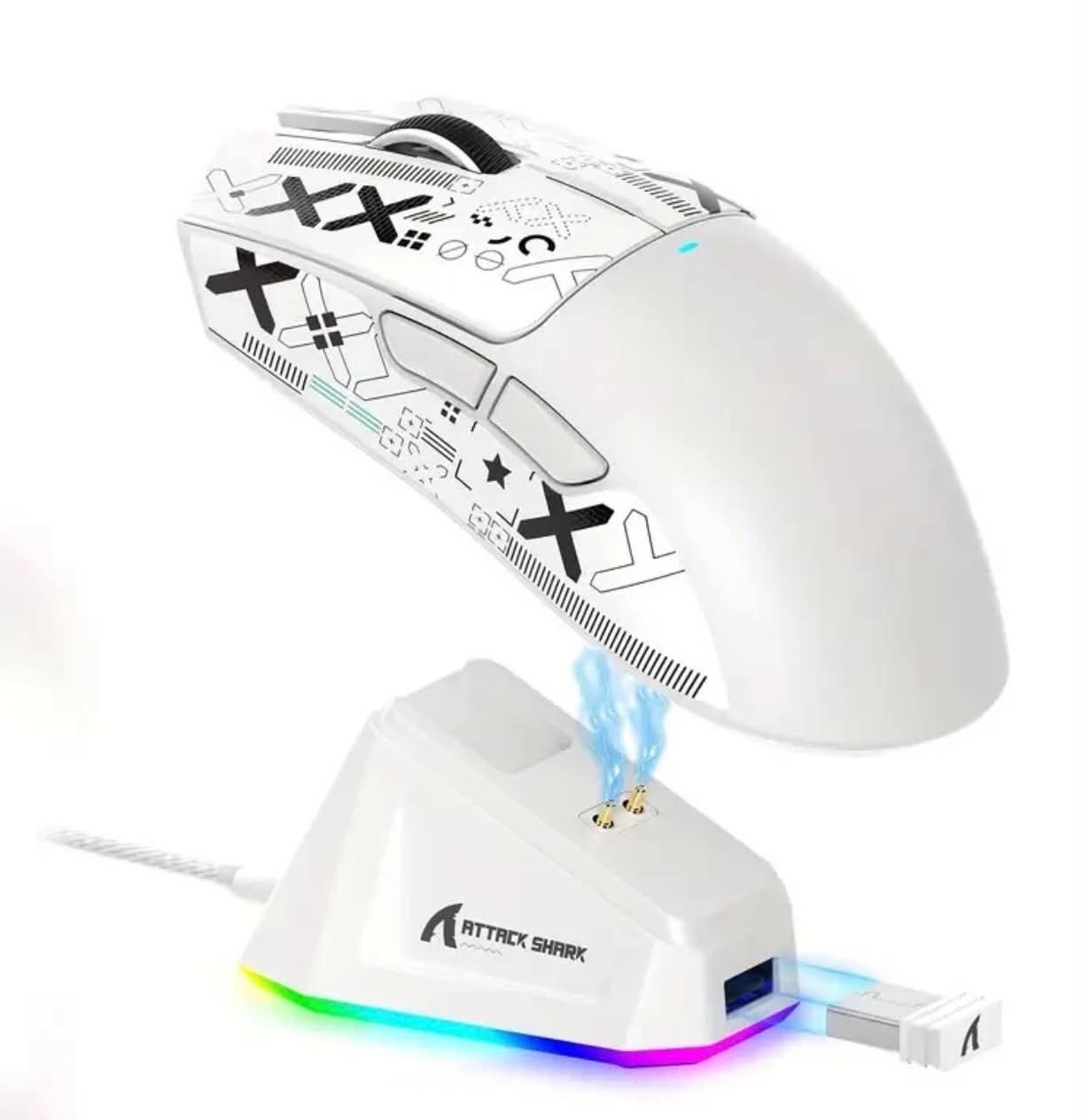 ATTACK SHARK X11 Gaming Mouse W/Magnetic Charging Dock RGB LED