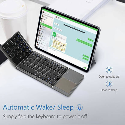 Foldable Bluetooth Wireless Keyboard W/Touchpad | Pocket Size | Win Android iOS