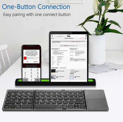 Foldable Bluetooth Wireless Keyboard W/Touchpad | Pocket Size | Win Android iOS