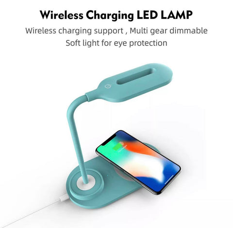 Wireless Charging LED Lamp | Dimmable Flexible Touch Sensitive | Blue