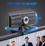 VicTsing 1080P Webcam W/Dual Microphones & Privacy Cover USB Windows/Mac OS
