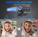 VicTsing 1080P Webcam W/Dual Microphones & Privacy Cover USB Windows/Mac OS