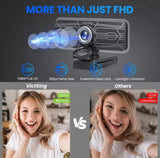 VicTsing 1080P Webcam W/Dual Microphones & Privacy Cover USB Windows/Mac OS