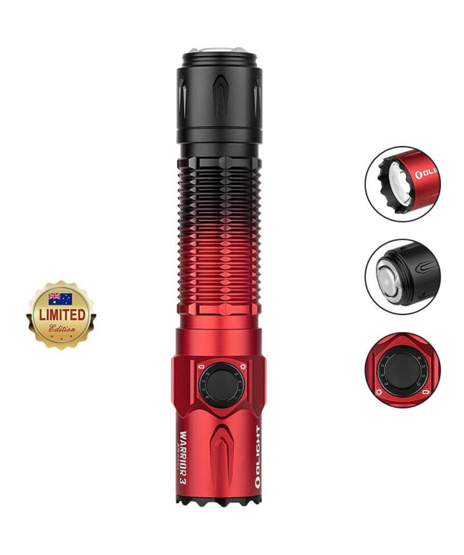 OLIGHT Limited Edition | Warrior 3 Dual-Switch Tactical Torch 2300LM 300M | Scarlet Gradient