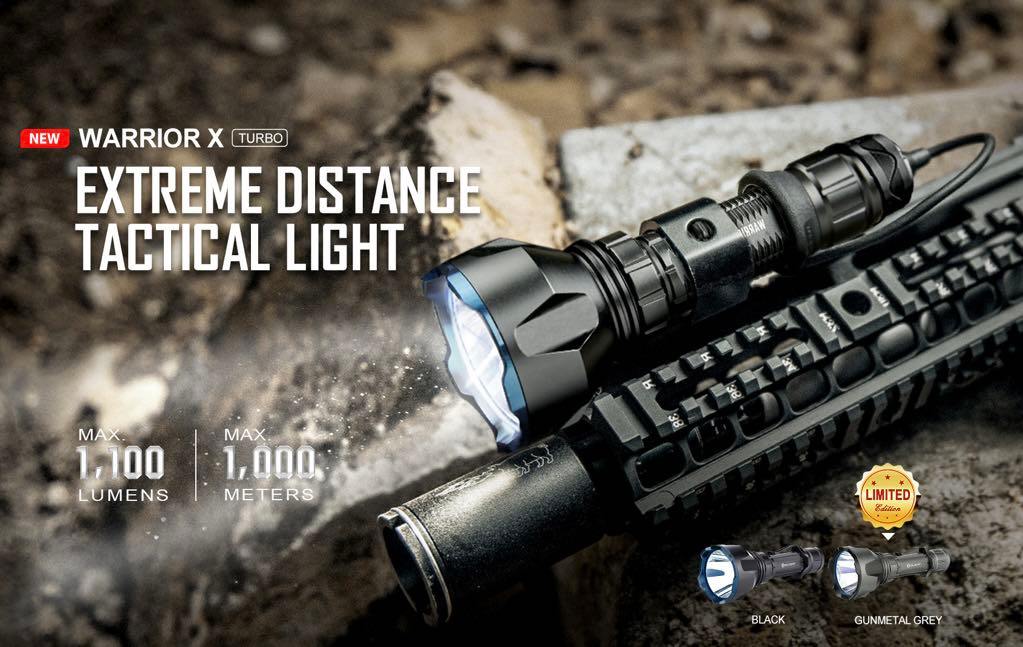 OLIGHT Warrior X Turbo 1100 Lumens Tactical Flashlight | Black