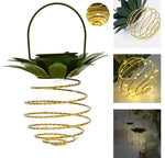 Pineapple Shaped Hanging Solar Lights Warm White Lantern W/Handle