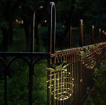 Pineapple Shaped Hanging Solar Lights Warm White Lantern W/Handle