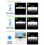 4 Split LED Panel Solar Induction Large Wall Floodlights Security Light W/Remote Control