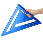 12 inch Aluminum Alloy Triangular Measuring Ruler Woodwork Speed Square Triangle Angle Protractor