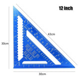 12 inch Aluminum Alloy Triangular Measuring Ruler Woodwork Speed Square Triangle Angle Protractor