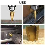 3pcs/Set HSS Straight Groove Step Drill Bit | Wood Metal Hole Cutter Drilling Tool Kit