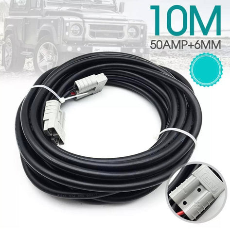 Ready to Use 10m 50Amp Anderson Plug Extension Lead 6mm TwinCore Automotive Cable