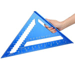 12 inch Aluminum Alloy Triangular Measuring Ruler Woodwork Speed Square Triangle Angle Protractor