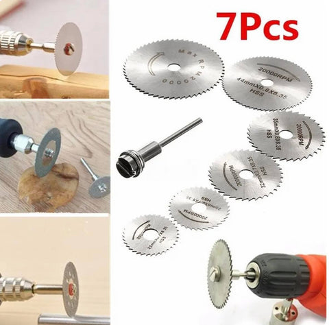 7pcs/Set HSS Circular Saw Cutting Blade Disk Kit | For Mini Drills Rotary Tool | 5 Sizes