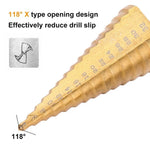 3pcs/Set HSS Straight Groove Step Drill Bit | Wood Metal Hole Cutter Drilling Tool Kit