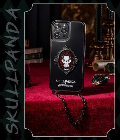 POP MART SKULLPANDA x THE ADDAMS FAMILY Series - Quite Wednesday Phone Case W/Wrist Chain | iPhone 13 Pro