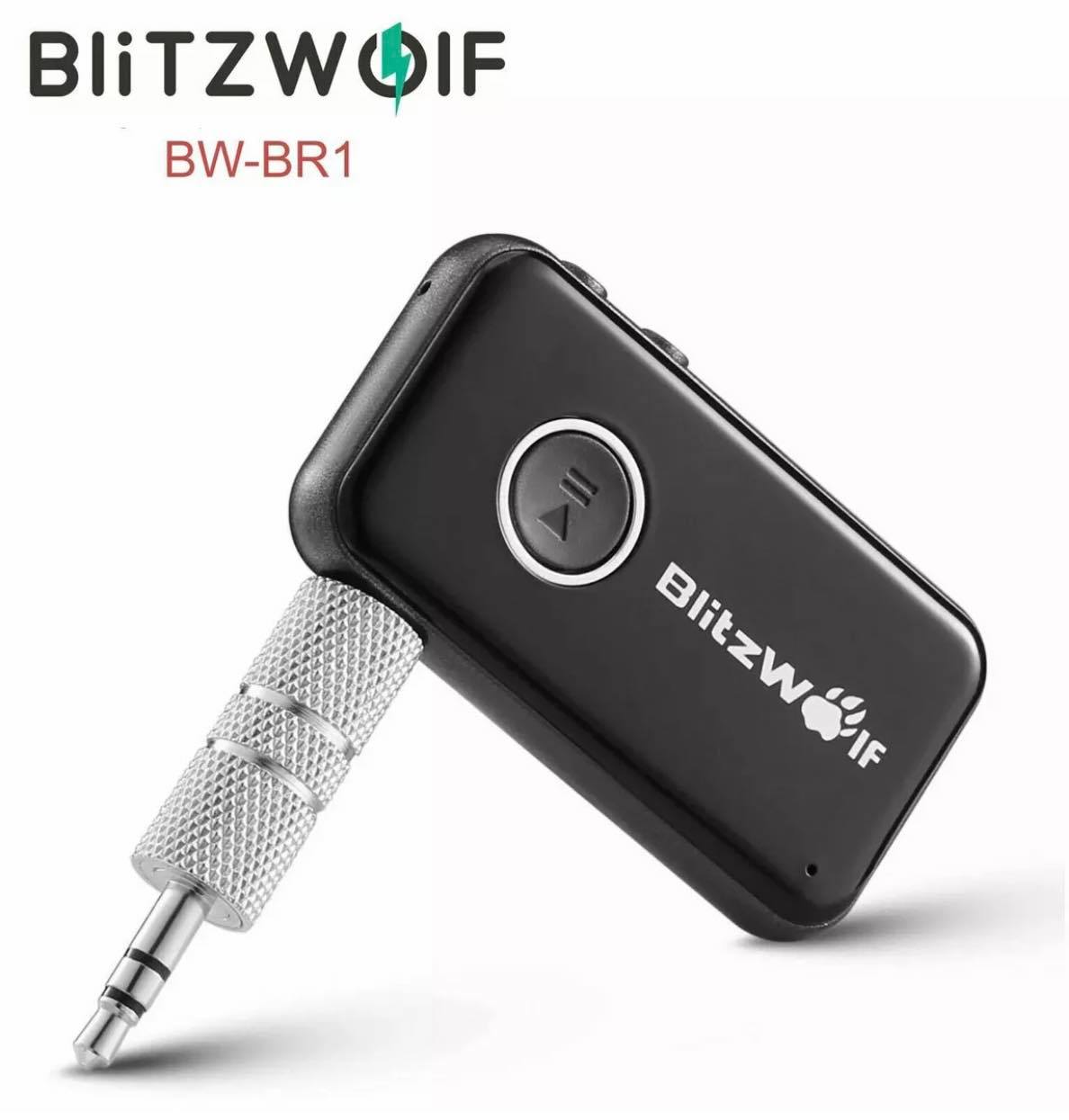 BlitzWolf BW-BR1 Bluetooth Car Handsfree 3.5mm AUX Music Audio Receiver Adapter