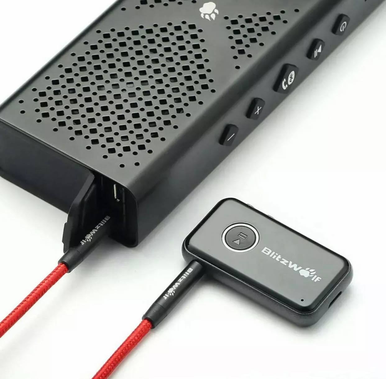 BlitzWolf BW-BR1 Bluetooth Car Handsfree 3.5mm AUX Music Audio Receiver Adapter