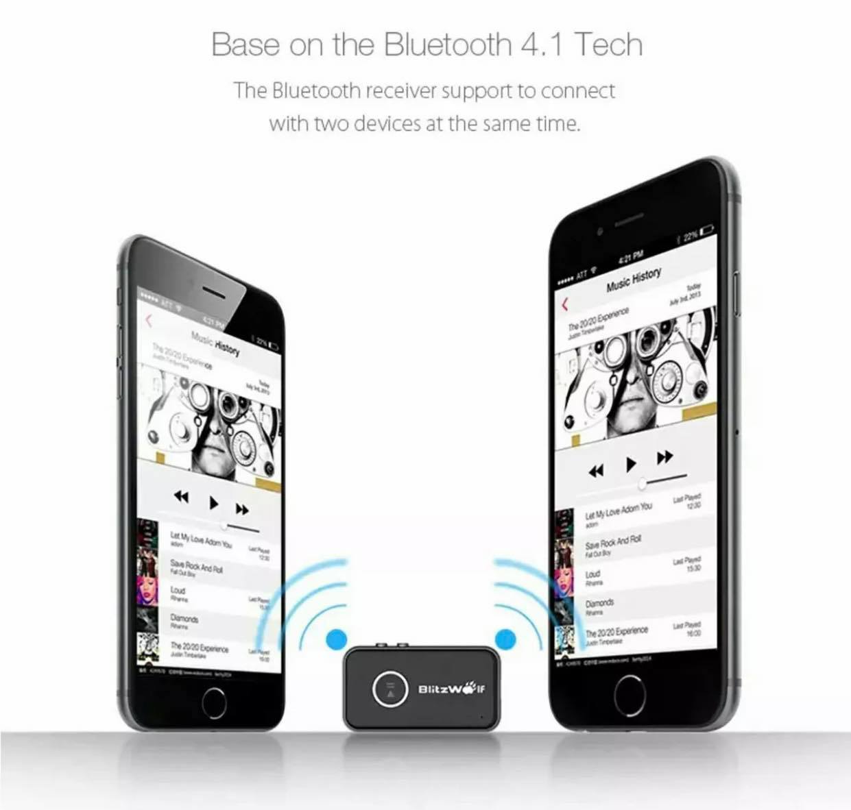 BlitzWolf BW-BR1 Bluetooth Car Handsfree 3.5mm AUX Music Audio Receiver Adapter