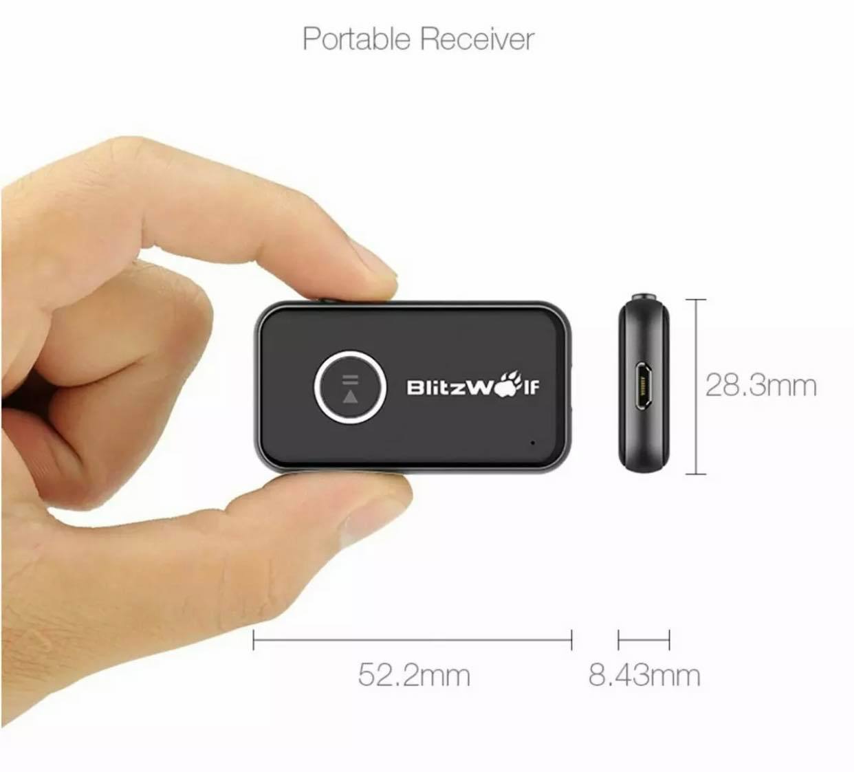 BlitzWolf BW-BR1 Bluetooth Car Handsfree 3.5mm AUX Music Audio Receiver Adapter