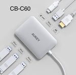 AUKEY USB-C to USB 3.0 Hub W/HDMI, Card Reader & USB-C Charging Port | CB-C59/CB-C60