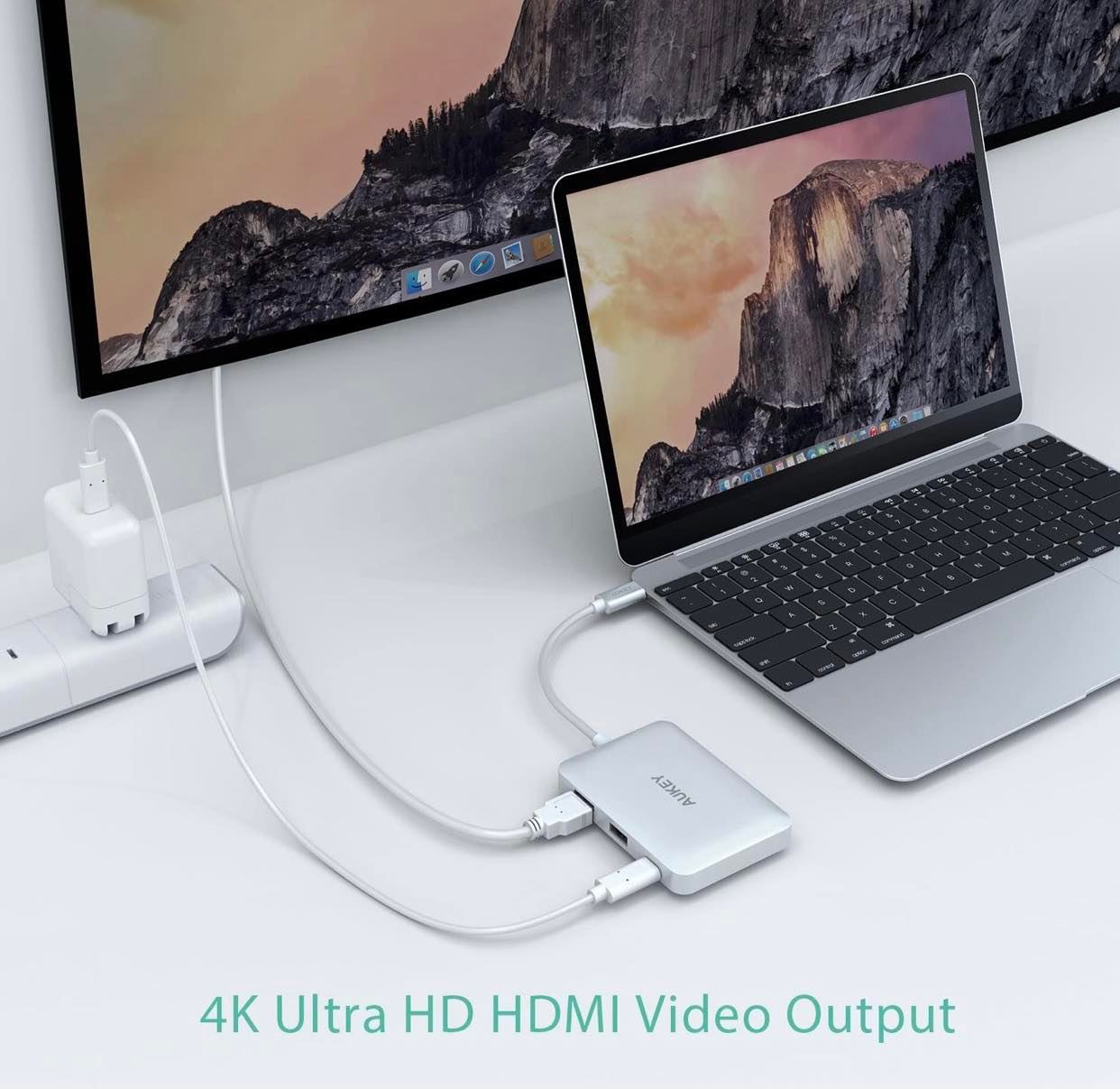 AUKEY USB-C to USB 3.0 Hub W/HDMI, Card Reader & USB-C Charging Port | CB-C59/CB-C60