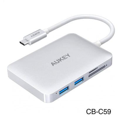 AUKEY USB-C to USB 3.0 Hub W/HDMI, Card Reader & USB-C Charging Port | CB-C59/CB-C60