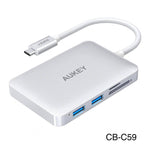 AUKEY USB-C to USB 3.0 Hub W/HDMI, Card Reader & USB-C Charging Port | CB-C59/CB-C60