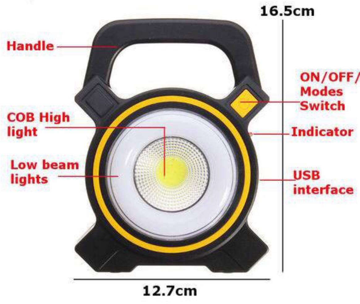2 in 1 Solar/USB Charging Camping Lantern Portable Outdoor COB LED