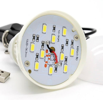 USB 5W 10LED Bulb Light W/On-Off Switch or Controller & Hook