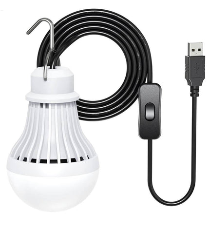 USB 5W 10LED Bulb Light W/On-Off Switch or Controller & Hook