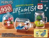 Re-Ment Miniature Peanuts Snoopy Terrarium Life in the USA Full Set | 6pcs Set