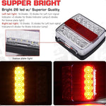 Pair 26LED Submersible/Waterproof Stop Taillight Kit Boat Truck Trailer Lights
